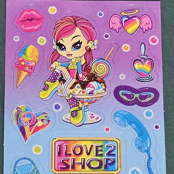 Lisa Frank I Love To Shop Sticker Strip - 23 Stickers - Picture 5 of 9